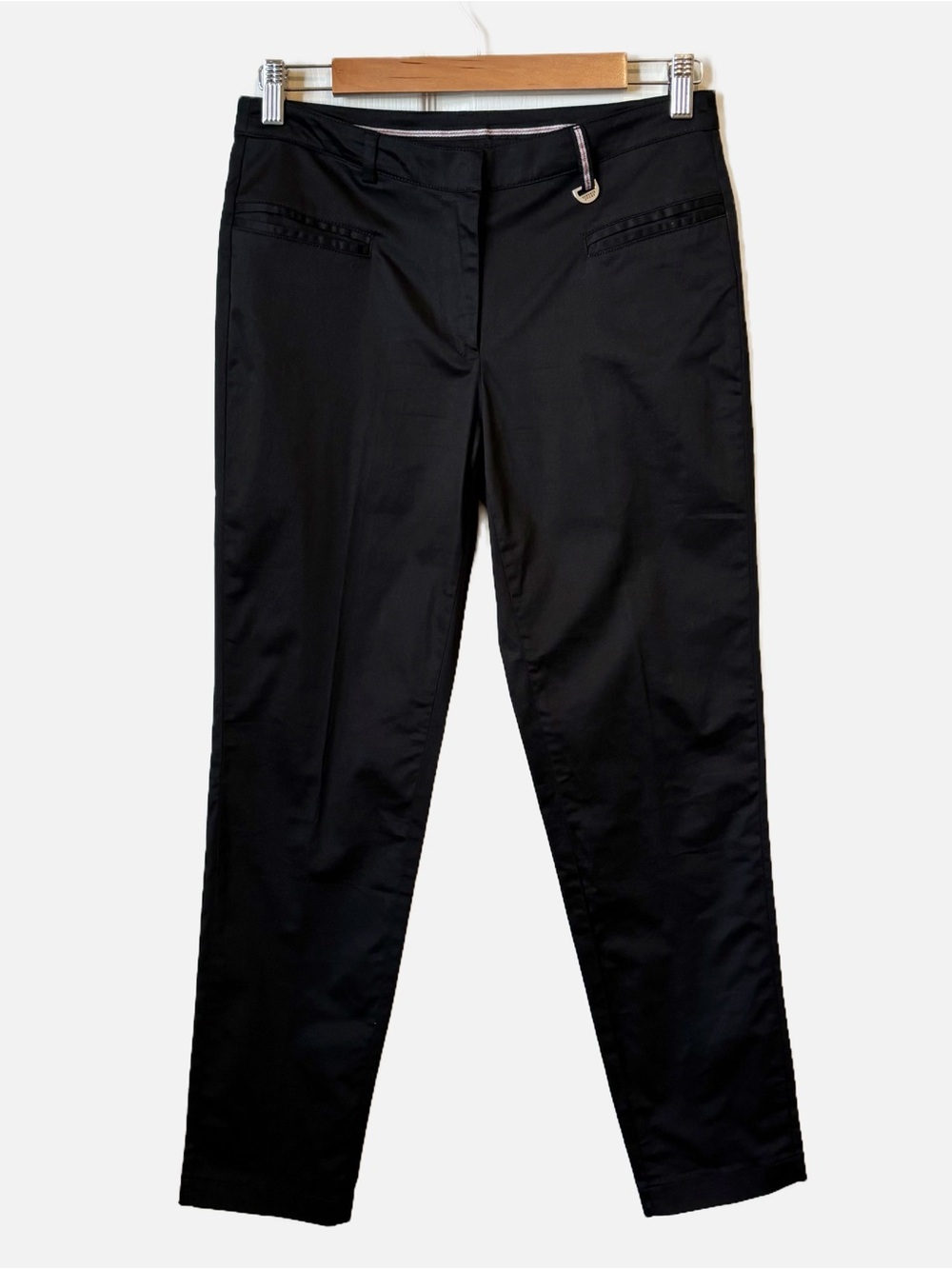 Versace Sport Y2K Black Slim Straight Leg Ankle Length Pants Women's 42/US 6
